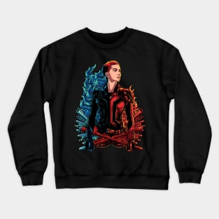 ScarJo Superhero Design Crewneck Sweatshirt